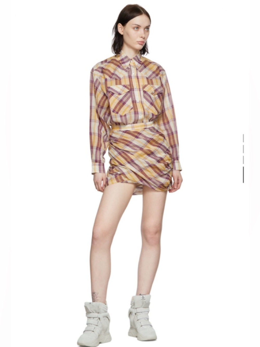 Isabel Marant Etoile Check Voile Short Skirt